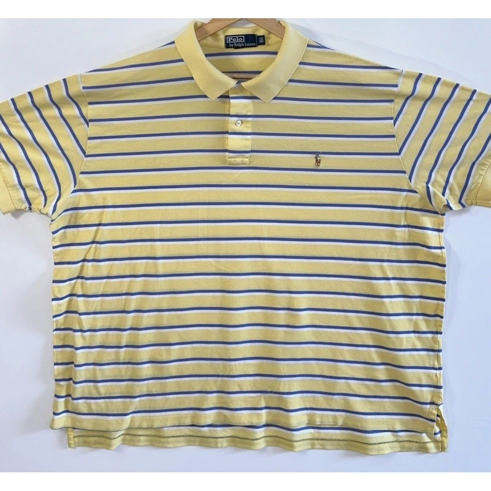 Men's Polo Ralph Lauren Polo Shirt Short Sleeve 3X Big Striped - Picture 4 of 6